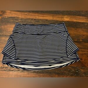 Athleta Navy and White Striped Skirt With Under Short